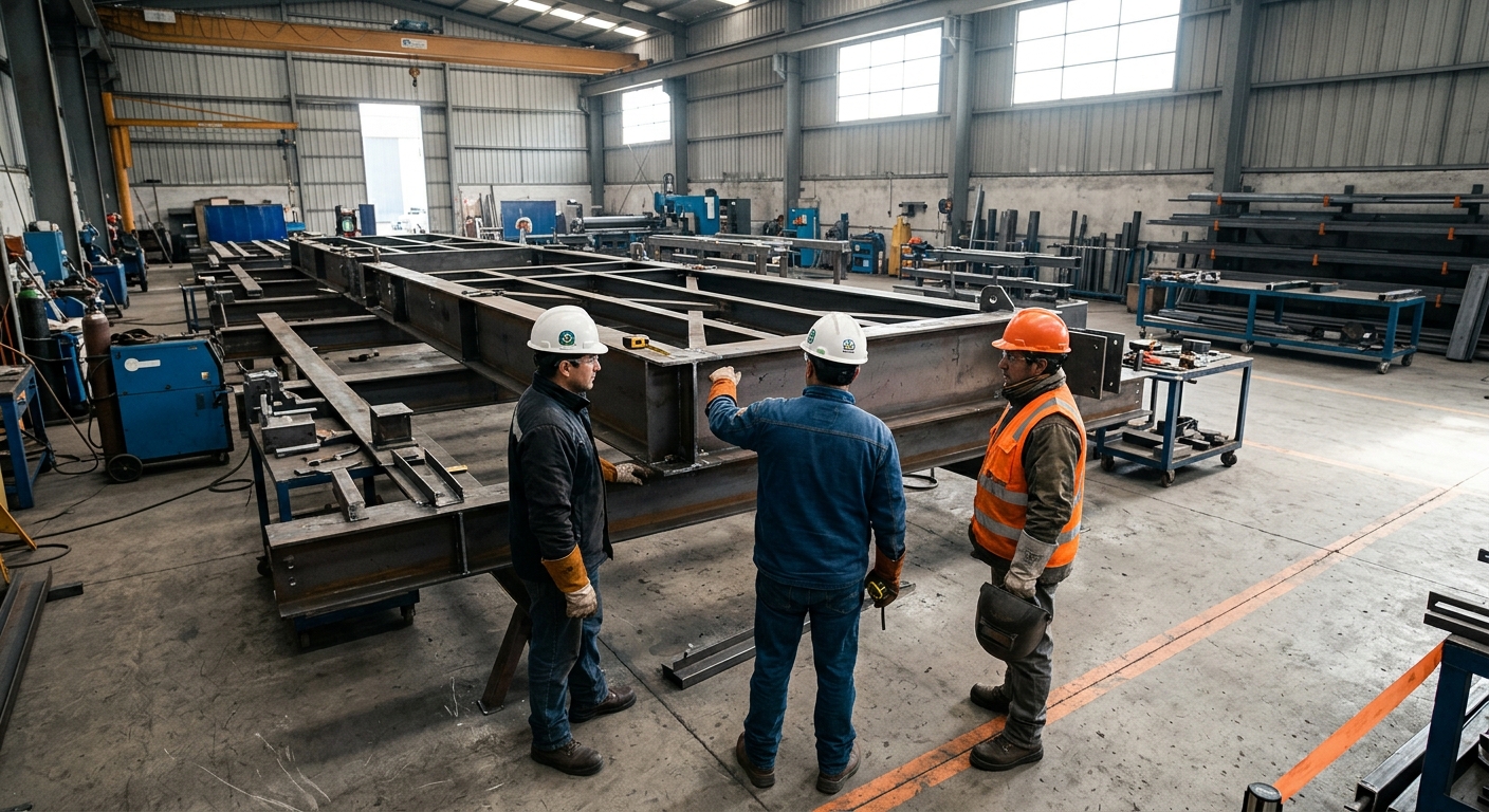 Equipo de Kimün Industrial trabajando en el taller